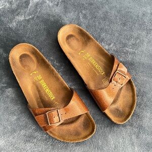 Birkenstock Tan Slide Sandals